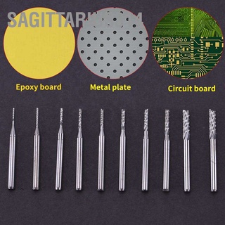 Sagittarius314 ดอกกัดเอ็นมิล ขนาด 0.8 มม.-3.17 มม. สําหรับเครื่องแกะสลัก Pcb Cnc 1/8 นิ้ว 10 ชิ้น