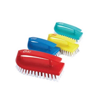 แปรงทรงเตารีดขน PP คละสี ตราสมอ 091101 แปรงขัดอเนกประสงค์ Iron brush with PP bristles, assorted colors, anchor 091101