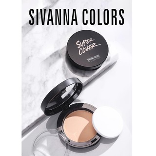 Sivanna Colors Super Cover Two Way Cake Powder แป้งซิเวียน่า แป้งผสมรองพื้นตลับดำ แป้งอัดแข็ง คุมมัน HF201