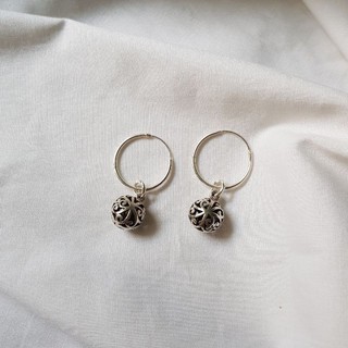 Russian bom silver earrings ต่างหูห่วงเงินแท้ จี้สไตลรัสเซีย