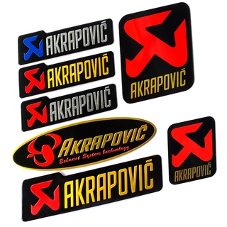 AKRAPOVIC สติ๊กเกอร์อลูมิเนียมอัลลอยด์ท่อไอเสียรถจักรยานยนต์กันน้ำและทนอุณหภูมิสูง