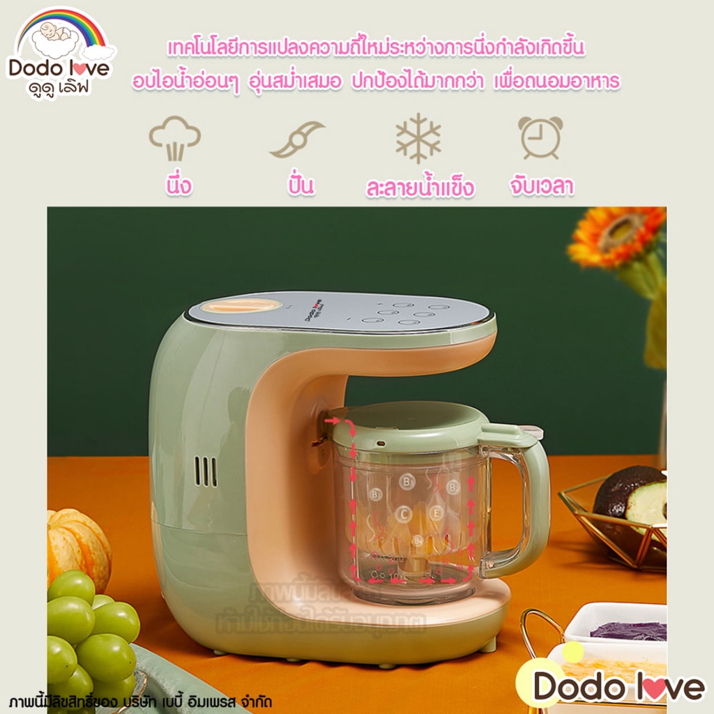 Dodo Love เครื่องปั่นและนึ่งอาหารสำหรับเด็ก Digital Baby Food Processor รับประกันสินค้า 1 ปี