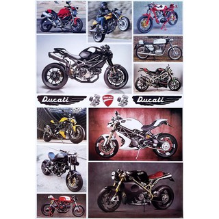 โปสเตอร์ รถมอเตอร์ไซค์ ดูคาติ DUCATI MONSTER MOTORCYCLES POSTER 24”X35” Inch ITALY MOTORBIKES 11 Models