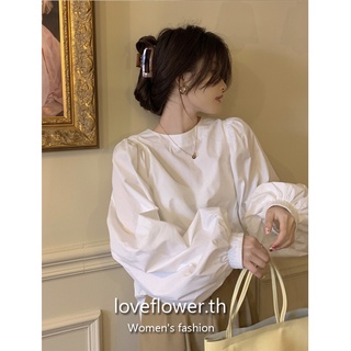 love flower เสื้อเชิ้ตแขนยาว ออกแบบดี สุดชิค สไตล์ฝรั่งเศส สําหรับผู้หญิง เสื้อเชิ้ต