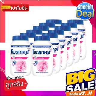 โพรเทคส์ แป้งเย็น กลิ่นบลอสซัม ขนาด 50 กรัม แพ็ค 12 กระป๋องProtex Menthol Talcum Pink Blossum 50 g x 12