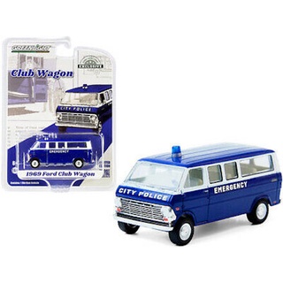 Greenlight 1/64 Exclusive 1969 Ford Club Wagon - City Police Emergency 30209