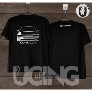 เสื้อยืด พิมพ์ลายรถยนต์ Toyota Corolla AE101