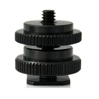 Tripod Screw Threaded Stud of 1/4" to 3/8" To Flash Hot Shoe Mount Adapter DSLR SLR Accessories with High Quality