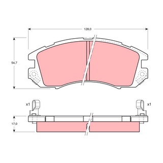 ผ้าดิสเบรคหน้า SUBARU IMPREZA GC GF 1992-2000 LEGACY BC BF 1989-1994 BD BG 1994-1999 GDB989 TRW