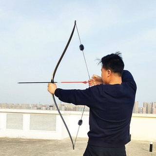 AMEYXGS 58 นิ้วโบว์แบบดั้งเดิม 15-50lbs Longbow ขี่ม้ายิงเป้าหมาย American Retro Bow