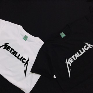 เสื้อยืดคอกลมสกรีนลาย รุ่น Metallica สีดำและขาว  มาใหม่ พร้อมส่ง ผ้าคอตตอน100%