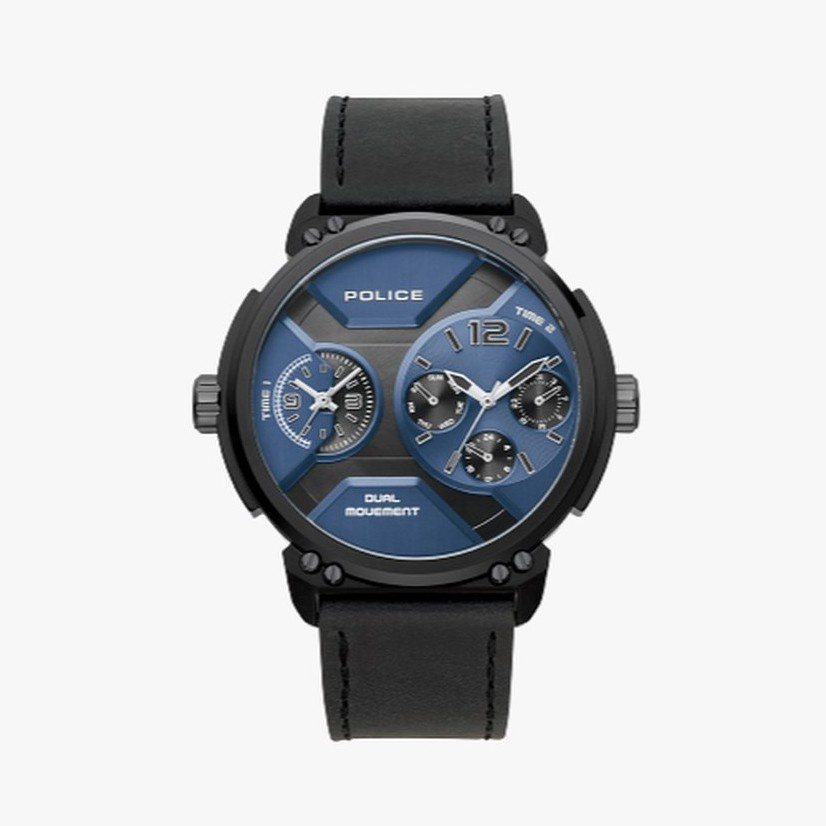 (ของแท้ประกันช้อป) POLICE นาฬิกาข้อมือผู้ชาย Police AVIGNON black leather watch รุ่น PL-15725JSB/03 นาฬิกาข้อมือ