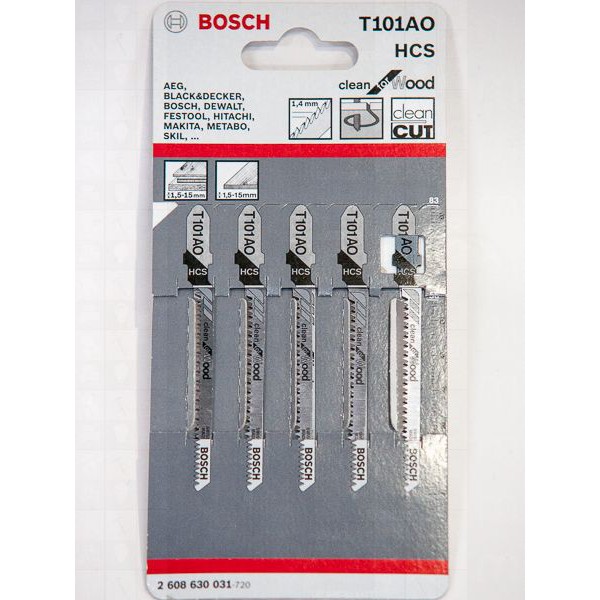 ใบจิ๊กซอว์ตัดไม้ 5Pcs T101AO Bosch