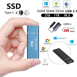 ฮาร์ดดิสก์โซลิดสเตตไดรฟ์ SSD 8TB 4TB 2TB TYPE-C USB 3.1 ขนาดพกพา สําหรับคอมพิวเตอร์