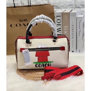 กระเป๋าทรงหมอน Coach X Peanuts Rowan Satchel With Snoopy