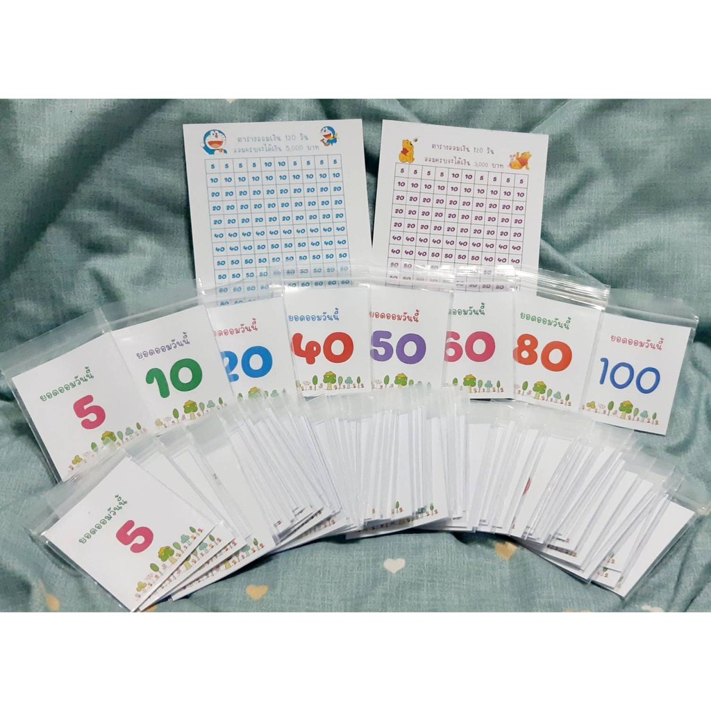 ชุดซองออมเงิน 120 วัน   ออมครบได้เงิน 5000 บาท