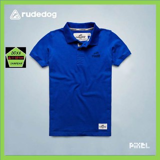 rudedog เสื้อโปโล  ชาย หญิง  รุ่น Pixelสีน้ำเงิน