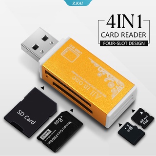 เครื่องอ่านการ์ด Micro SD แฟลชไดร์ฟ USB 4 in 1 สําหรับหน่วยความจํา Pro Duo Micro SD T-Flash