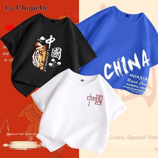 เสื้อยืดเด็กผู้ชาย❒La Chapelle boy สไตล์จีนแขนสั้น 2022 แห่งชาติใหม่สไตล์ fried street เสื้อยืด big boy ฤดูร้อนสาวสีขาว