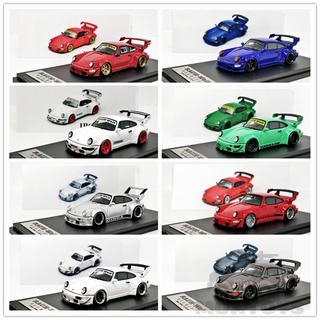 โมเดลรถยนต์เรซิ่น IP 1:64 Porsche RWB 964 สีแดง สีขาว สีเงิน สีฟ้า