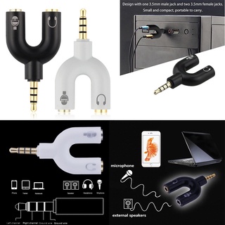 อะแดปเตอร์แปลงหูฟังสเตอริโอ 3.5 มม. ไมโครโฟนและหูฟังสําหรับโทรศัพท์มือถือแท็บเล็ต