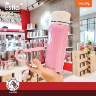 ZEBRA ชุดกระบอกน้ำเก็บร้อน Estio 0.3 ลิตร+ถ้วยน้ำ 2 ชั้น Cute 184175 แก้วสองชั้น แก้วเก็บเย็น ของขวัญ /ทวีชัย/TAWEECHAI