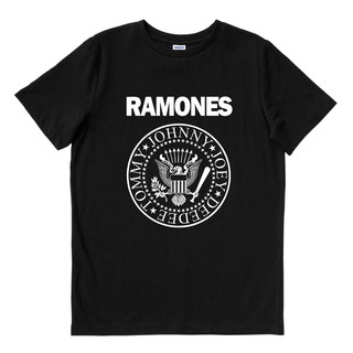 The RAMONES - โลโก้ สีดํา | เสื้อยืด พิมพ์ลายวงดนตรี | Merch เครื่องดนตรี | Unisex | เสื้อยืด พิมพ์ลายดนตรี | ร็อคพังก์