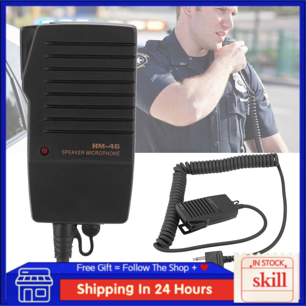 [SKL] HM-46 ไมโครโฟนลําโพงมือถือสําหรับ ICOM IC-V8 V82 V85 IC-T2H T8A 2AT E90 W32A วิทยุ