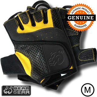 BEARGEAR ถุงมือยิมพร้อมสายรัดข้อมือ Gym Gloves Cross Fitness (M-size)