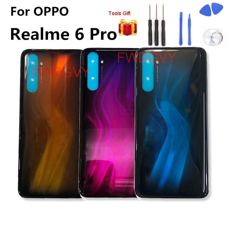 (Original) ฝาหลัง OPPO Realme 6 Pro ฝาหลังแบตเตอรี่แก้ว Realme 6Pro  For Realme 6Pro RMX2061 RMX2063 Battery Cover Replacement Realme 6Pro back cover