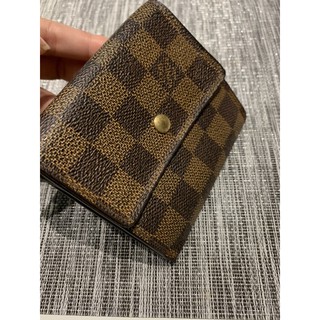 พร้อมส่ง💯กระเป๋าสตางค์ USED     Louis Vuitton Porte  damier monnaie cartes credit for change bills and credit cards