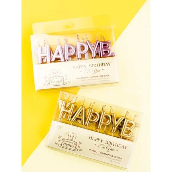 Bakery D'VER ❤️ เทียนวันเกิดตัวอักษร HAPPY BIRTHDAY