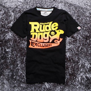 rudedog เสื้อคอกลม  ชาย  รุ่น Bubble สีดำ