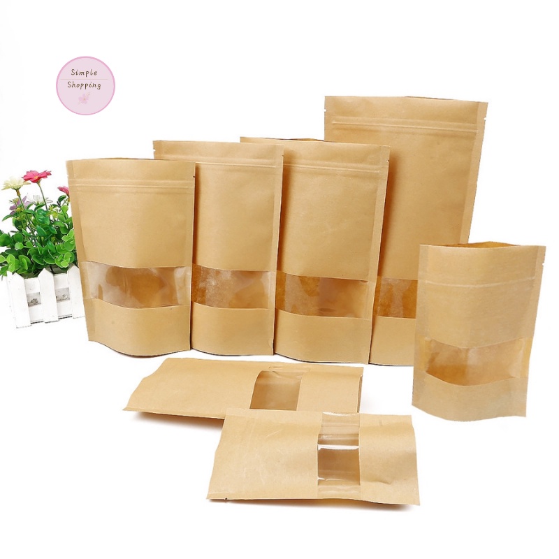 [1 ชิ้น] Beg Kertas Ziplock Kraft / Ziplock Kraft Paper Bag - Air Tight Zipper Kraft bag บรรจุภัณฑ์ 