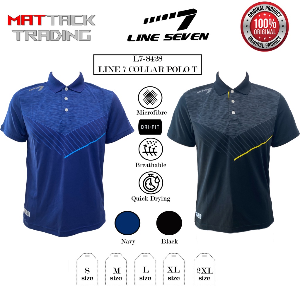 เสื้อยืด LINE SEVEN COLLAR POLO l BAJU KOLAR LINE 7 [L7-8428]
