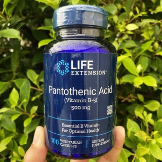 วิตามินบี5 กรดแพนโทเทนิก Pantothenic Acid 500 mg 100 VegCaps (Life Extension®)