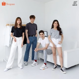 Expogarment เสื้อยืดสีเทาท็อปดรายอ่อน คอกลม คอวี ไม่มีตะเข็บข้าง ไซส์S-6XL หดเกิน3%ยินดีคืนเงิน