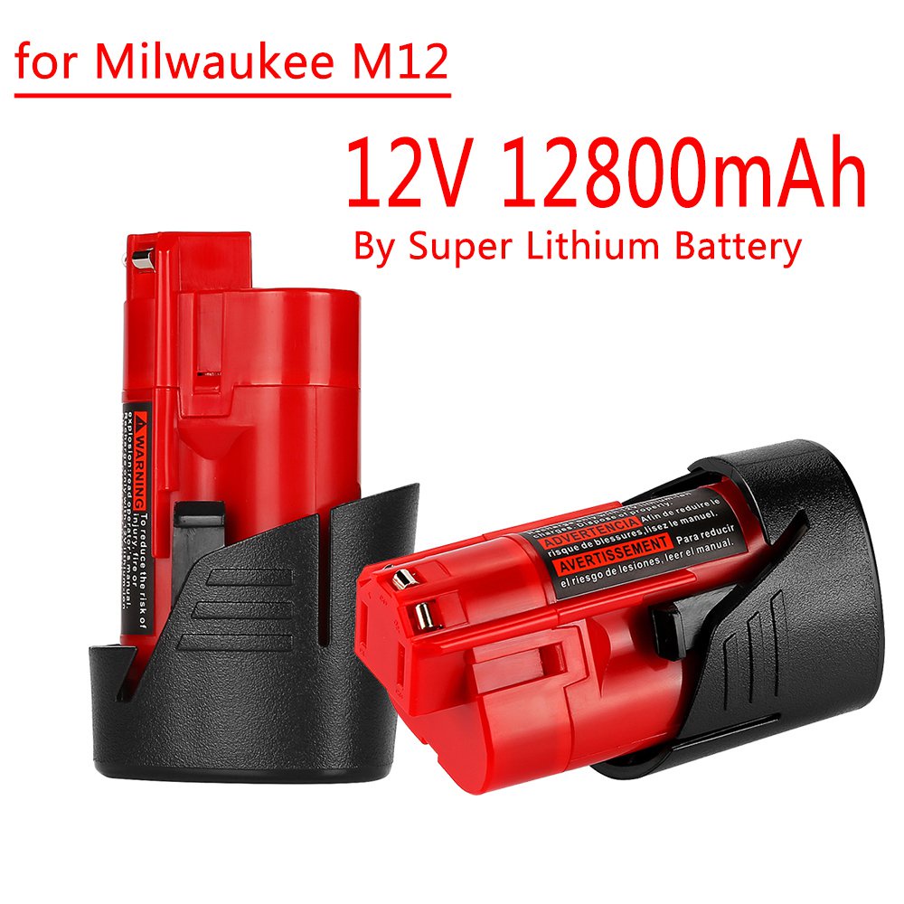 12V Replacement Battery 12.8Ah Compatible with Milwaukee M12 XC 48-11-2410 48-11-2420 48-11-2411 12-