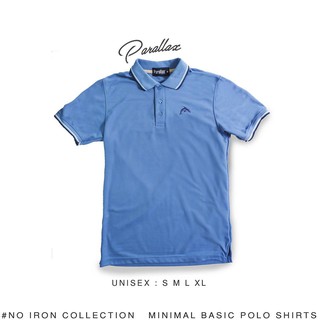 Parallax | เสื้อโปโลสีฟ้า รุ่น Noiron ไม่ต้องรีด  Polo (Light blue)