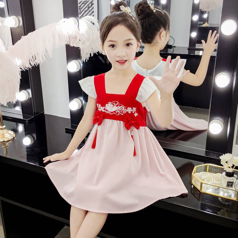 (พร้อมส่ง) ชุดเด็กโต ราคาส่ง เดรสสาวหมวย สีเเดง สวยมาก