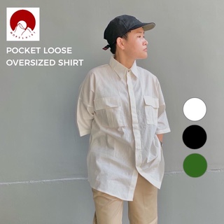 POCKET LOOSE ลินิน เชิ้ตโอเวอร์ไซส์