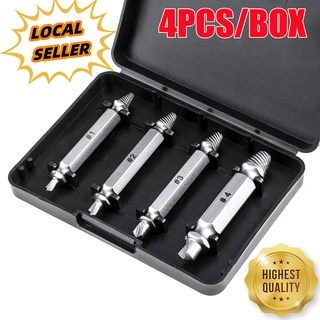 LOCAL SELLER!!!4Pcs Damaged Screw Extractor Speed Out Drill Bits Tool Set Broken Bolt Remover