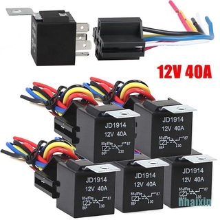 [hhaixin] รีเลย์รถยนต์ 12V 5Pin 40A 12V 5Pin กันน้ํา พร้อมซ็อกเก็ตรีเลย์