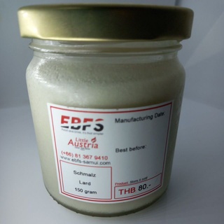 Schmalz, in 200 ml Glass 80 Baht /  lard in 200 ml glass