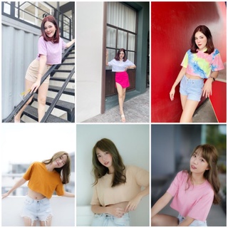เสื้อยืดCrop top เสื้อยืดครอป มีเก็บปลายทาง