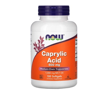 Now Foods Caprylic Acid, 600 mg, 100 Softgels