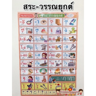 โปสเตอร์ สระ วรรณยุกต์🌈โปสเตอร์สื่อการเรียนรู้ สูตรคูณ ท่องจำ สอนเด็ก อนุบาล ตินตินชวนท่อง หนูน้อยหัดจำ  ภาษาไทย พยัญชนะ