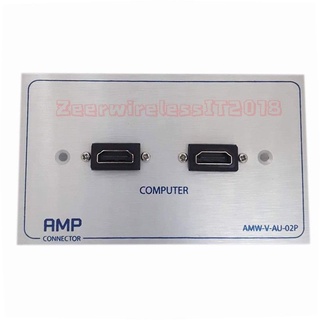 หน้ากากเต้ารับแบบเหล็ก Outlet HDMI 2 Port หัวงอ ติดในผนัง 12Cm*7Cm