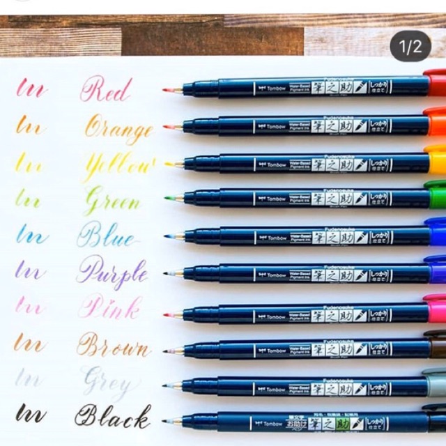 ปากกา TOMBOW FUDENOSUKE แท่งเดี่ยว brush pen JAPAN