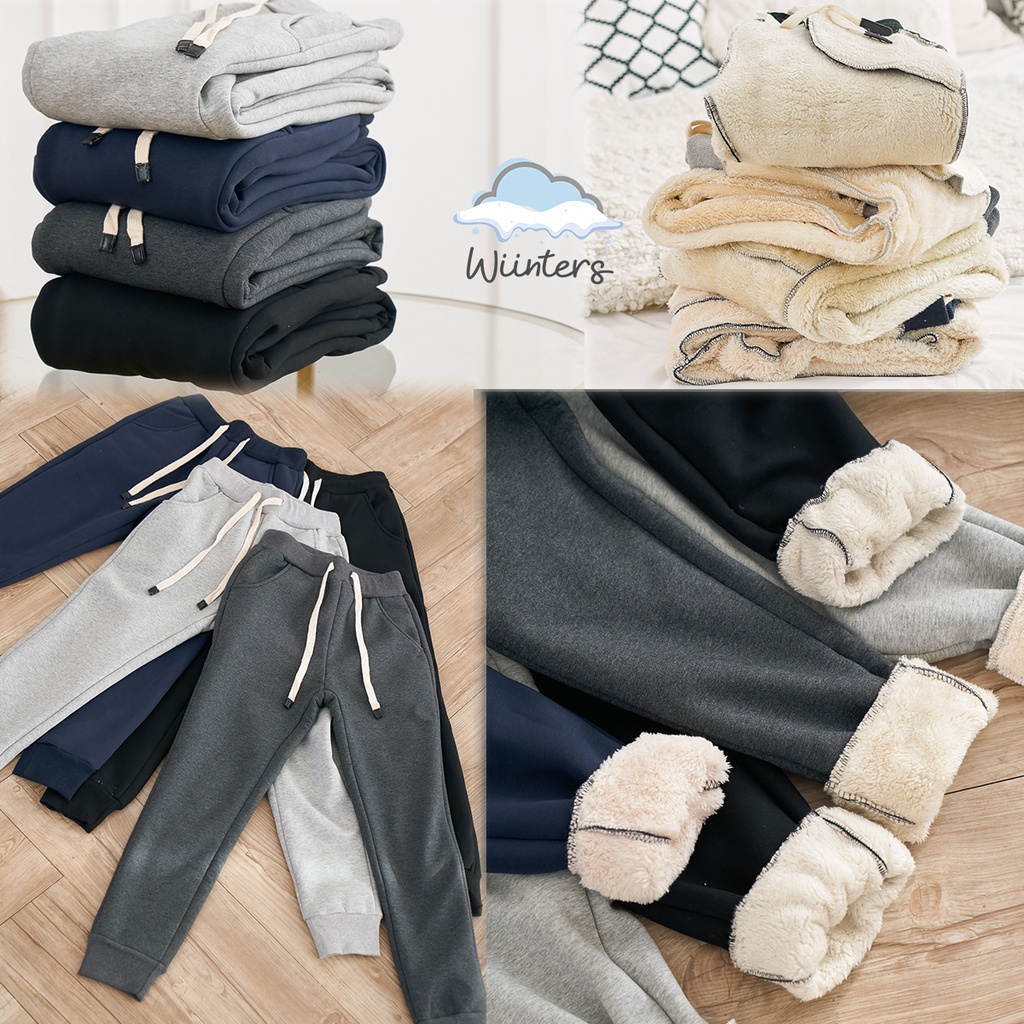 (S-3XL) กางเกงวอร์มบุขน [ Classic Warm Pants – C32 ] ใส่ได้ทั้งชายและหญิง